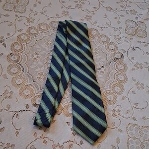 Michael Kors Navy and Green Striped Tie